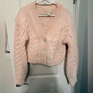 H&M pink cardigan